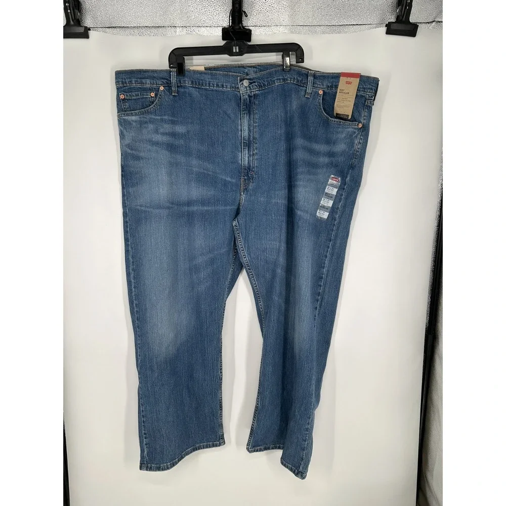 Levi's 505 Jeans Men's 56x30 Blue Denim Straight Leg Regular Stretch Medium Wash